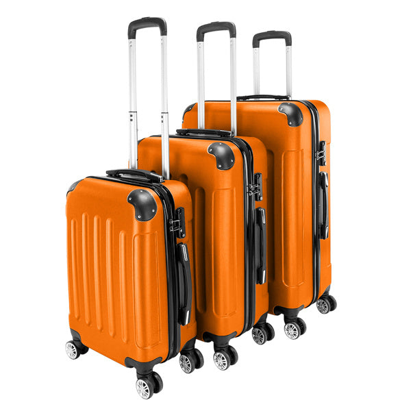 3-in-1 ABS Trolley Case 20 Inches, 24 Inches, 28 Inches Orange