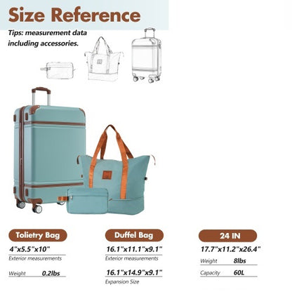 hardshell luggage sets with double spinner wheels with TSA lock