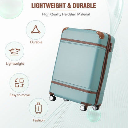 2 piece lightweight suitcase set with cosmetic case