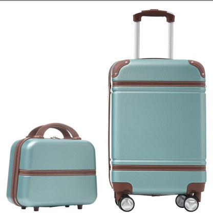 2 piece lightweight suitcase set with cosmetic case