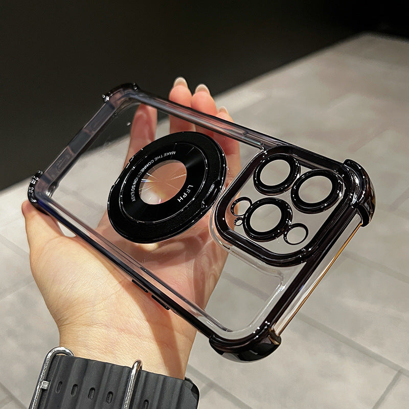 magnetic rotatable ring bracket drop-resistant phone case