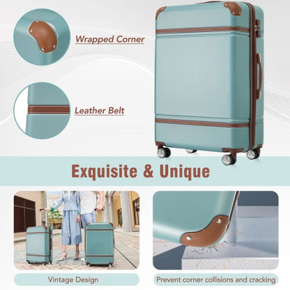 2 piece lightweight suitcase set with cosmetic case